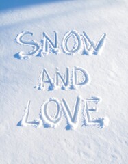 Winter words on snow