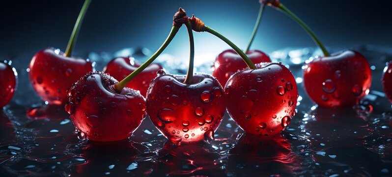 Pointillist grunge design of cherry with abstract dotted pattern,generative AI - Powered by Adobe