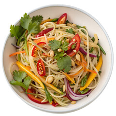 Asian Noodle Salad on transparent background