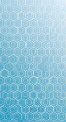 Abstract technological background featuring a geometric honeycomb grid of hexagons on a light blue gradient, symbolizing digital networks and future innovation
