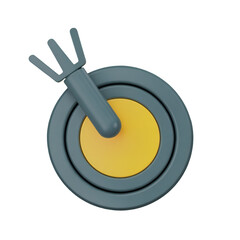 3D Icon of a Target with a Dart