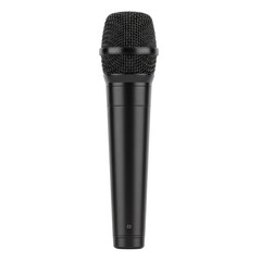 Black microphone isolated on transparent background