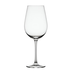 Empty clear wine glass isolated on transparent background