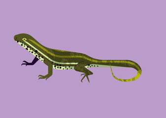 Gecko reptile icon set, dark colored 3D classic design