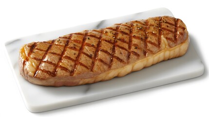 Grilled Steak on Marble Board, Delicious Cooked Beef