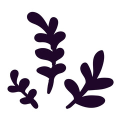 Seaweed isolated . Doodle-style Vector illustration