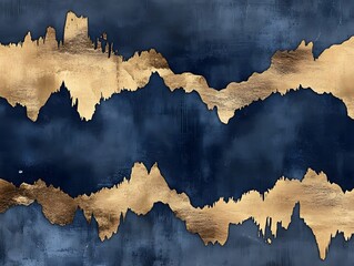 Abstract Gold Foil Navy Blue Texture Background Elegant Art Design