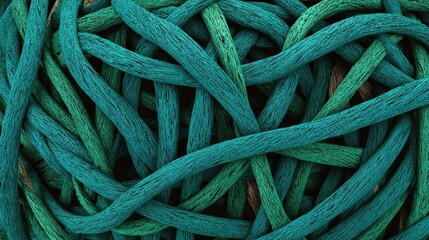 Abstract Intertwined Turquoise And Green Tapestry Pattern