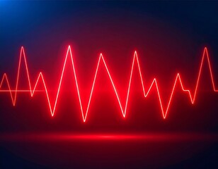 Red glowing wave pattern on dark background