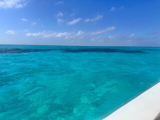 blue water and blue sky