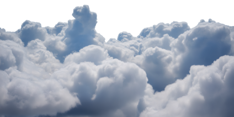 Fluffy white cloudscape against a brilliant blue sky, idyllic and serene weather pattern, perfect for sky replacement