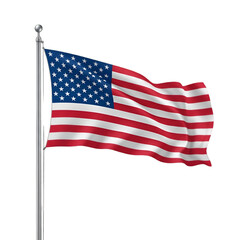 American Flag Waving on a Pole