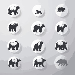 set of bear silhoutte 