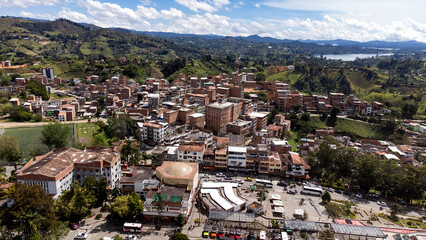 El Peñol, Antioquia, Colombia. August 12, 2025. Municipality surrounded by mountains and a reservoir, with 22,448 inhabitants.