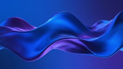 Looping Animation of a Glossy Blue and Purple Silky Wave - Abstract Elegant 3D Motion Background - Powered by Adobe