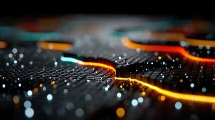 Abstract digital landscape representing data flow and technological connectivity no comma or