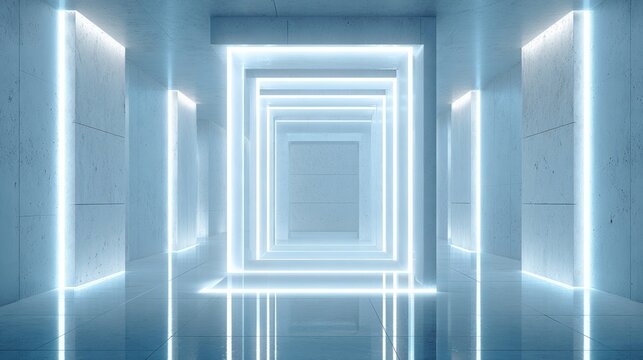 habitacion en color claro en blanco con iluminacion escenario vacio con luz exterior cuarto con paredes y muros lisos concepto abstracto de intriores estilo minimalista