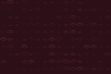 Seamless pattern of pink outline bats on a dark background, perfect for Halloween decorations, spooky designs, or gothic themes.