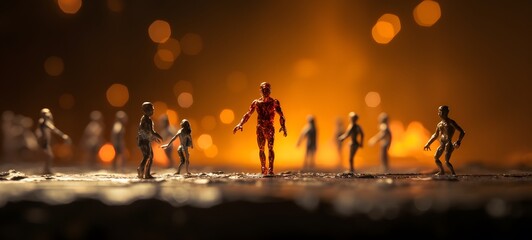 Tiny figures from life ifrit ,generative AI