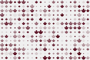Abstract seamless pattern with stylized leaves in varying shades of maroon, purple, and grey on a light background, creating a modern botanical design.