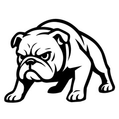 Vector illustration of a bulldog, black
