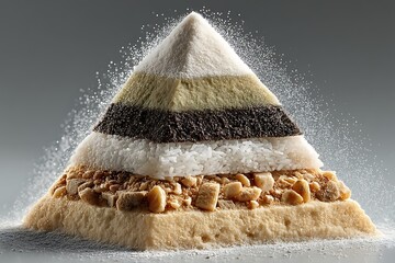 Food ingredients stacked pyramid high resolution picture