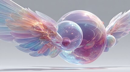 Futuristic wing design with galaxy elements high resolution image