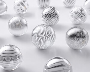 Abstract Decorative Glass Spheres With Geometric Patterns