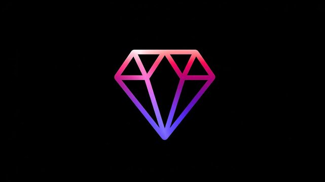 Geometric diamond illustration with gradient color on dark background