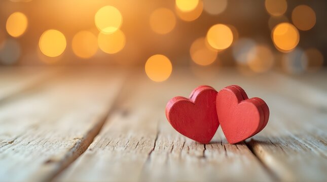 Romantic Valentine's Day hearts glowing with love, perfect for heartfelt greetings and expressing affection, share the love with this sweet image - Powered by Adobe