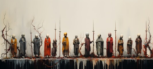 Tiny figures from life undead ,generative AI