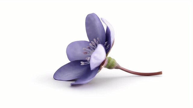 Stunning Hepatica Flower: Close-Up Macro View of Delicate Purple Petals