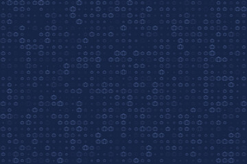 Seamless pattern of varying blue pumpkin outlines on a dark indigo background, ideal for autumn, Halloween, or festive seasonal designs.