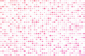 Seamless pink pumpkin and dot pattern on white background, abstract festive design for autumn and Halloween decorations