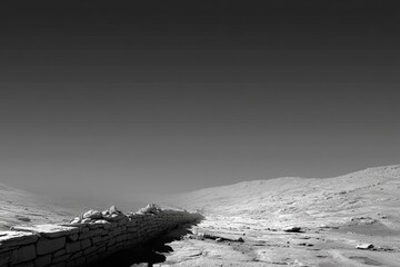 Gray Scale Mars Landscape
