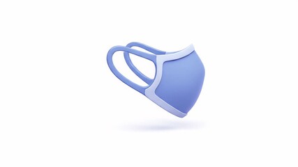 Stylish 3D Render: Rotating Blue Face Mask, Protective Gear Design - Powered by Adobe