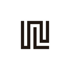 Letter W and L combination, square geometric symbol simple logo vector