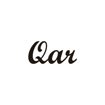 Letter Qar connect geometric symbol simple logo vector