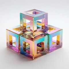 Holographic Geometric Cubes Composition