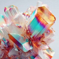 Closeup View Of Iridescent Crystal Cluster