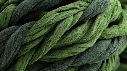 Closeup View Of Green And Dark Green Woven Fabric