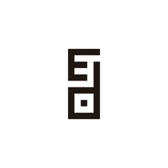 Letter E and d square, rectangle geometric symbol simple logo vector