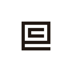 Fototapeta premium Letter c in e square geometric symbol simple logo vector