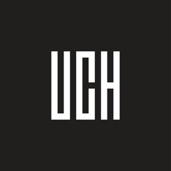 Letter U, C and H square, rectangle geometric symbol simple logo vector