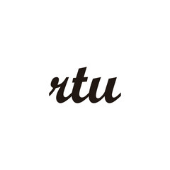 Letter r, t and u connect geometric symbol simple logo vector