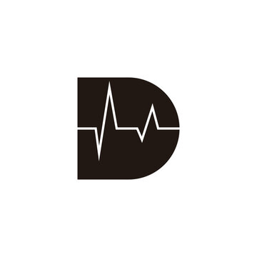 Letter D graph, digital geometric symbol simple logo vector