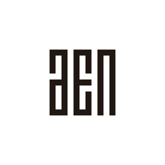 Letter a, E and n square, rectangle geometric symbol simple logo vector