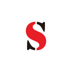 Letter S double, perfect geometric symbol simple logo vector