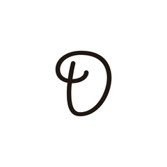 Letter D rope geometric symbol simple logo vector