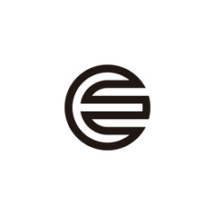 Letter e in D, triangle geometric symbol simple logo vector